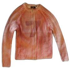 Striped Red Ventini Knitted Zip-up Sweater
