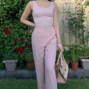 Jennifer Moore blush pink trousers