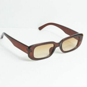Brown rectangle frame sunglasses with brown tinted lenses • new –  One Size