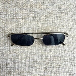 Black sunglasses with silver thin frame rectangle sunglasses • £12 + p&p £4