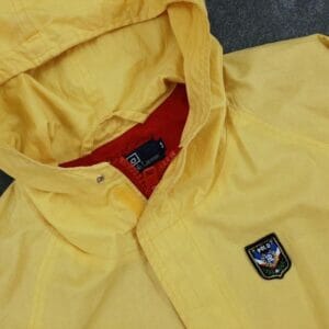 Rare Vintage OG Uni Crest Polo Ralph Lauren Fireman Trench Coat Jacket Hi Vis Work