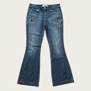 Blue denim Karen Millen flared jeans –  Size 14 Women’s Navy