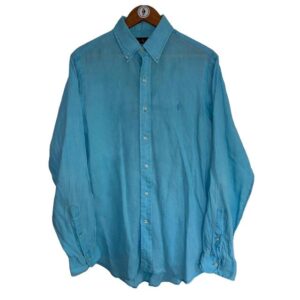 Polo Ralph Lauren Turquoise Linen Shirt, Size M Men’s Casual Shirt Blue