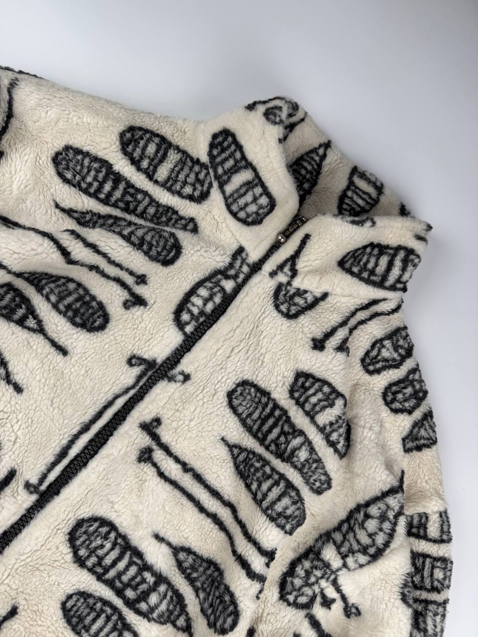 Vintage Fleece Jacket with Abstract Design Made in Canada Size Large image 2