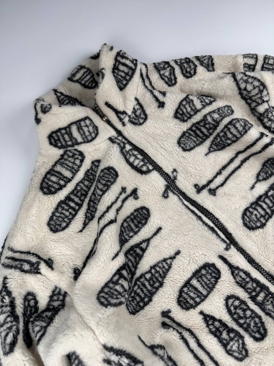 Vintage Fleece Jacket with Abstract Design Made in Canada Size Large image 3