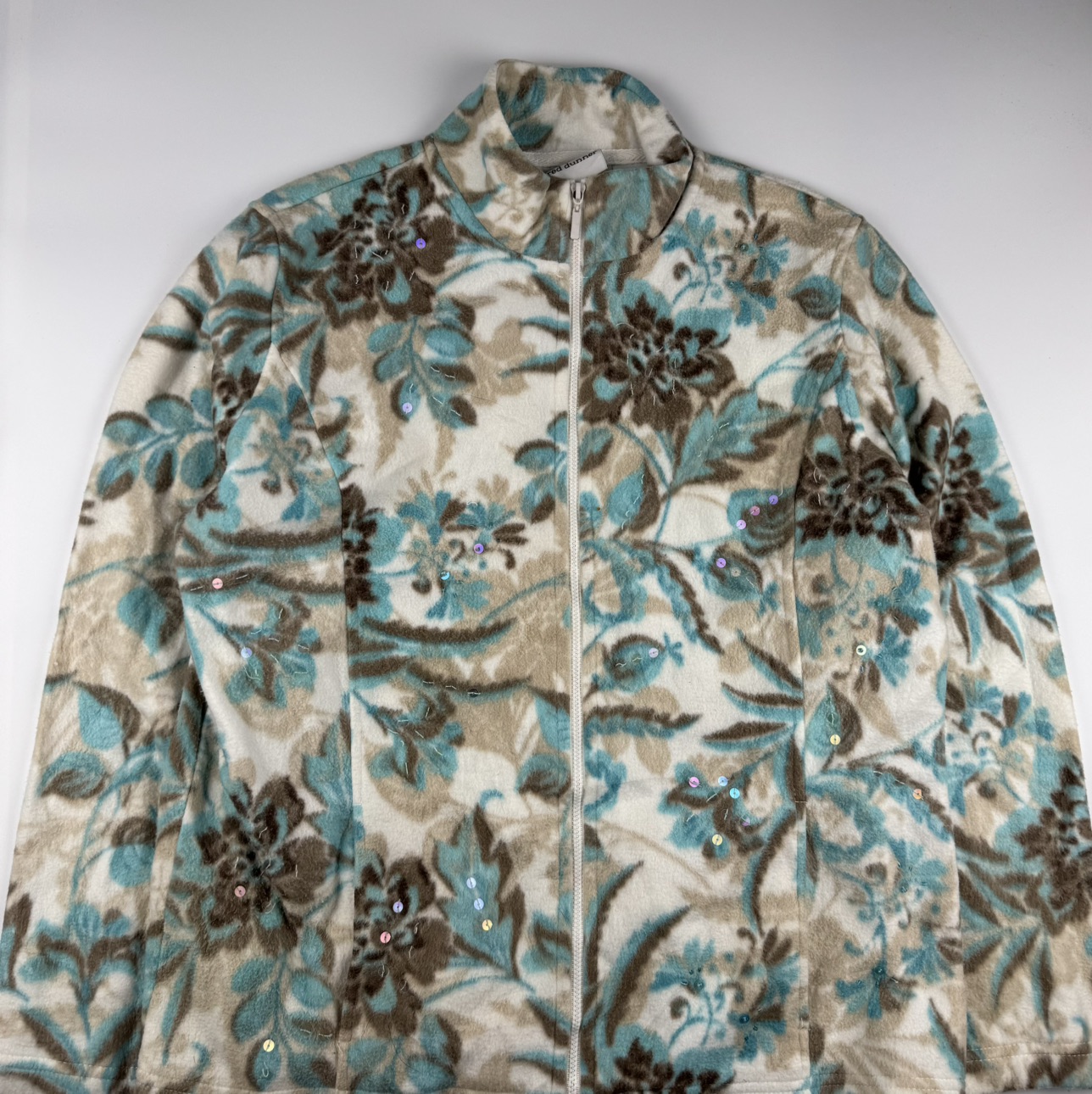 Floral Soft Fleece Jacket with Sequins