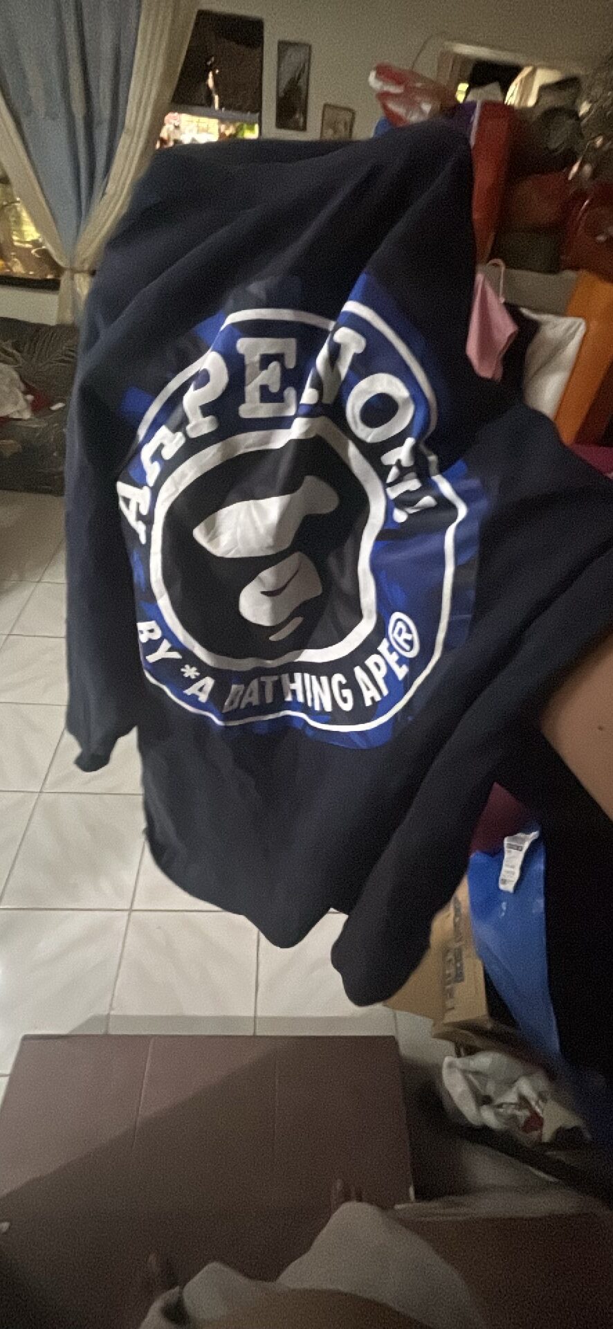 Navy Hoodie with Iconic Ape Design