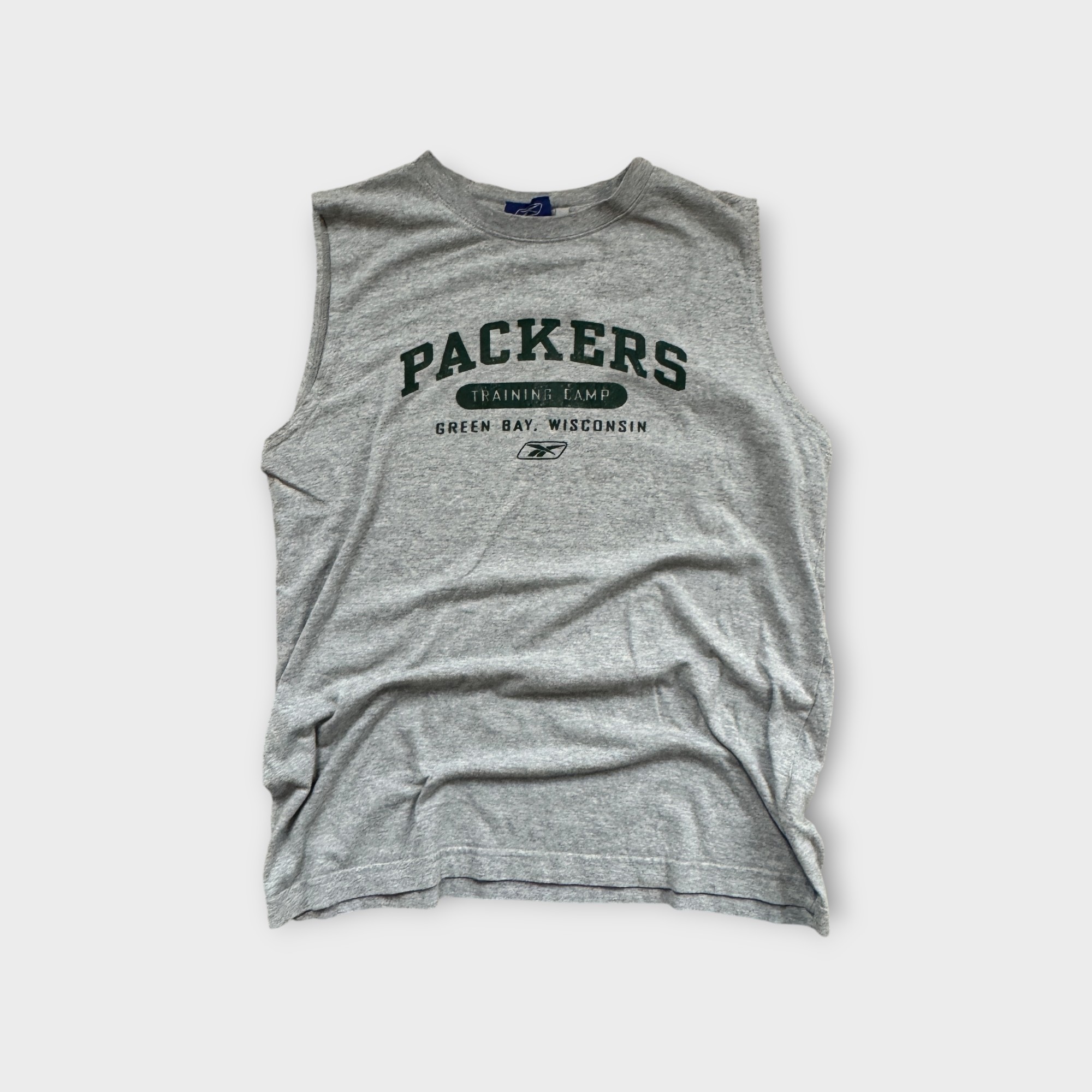 Vintage Reebok Packers Training Camp Grey Tank Top