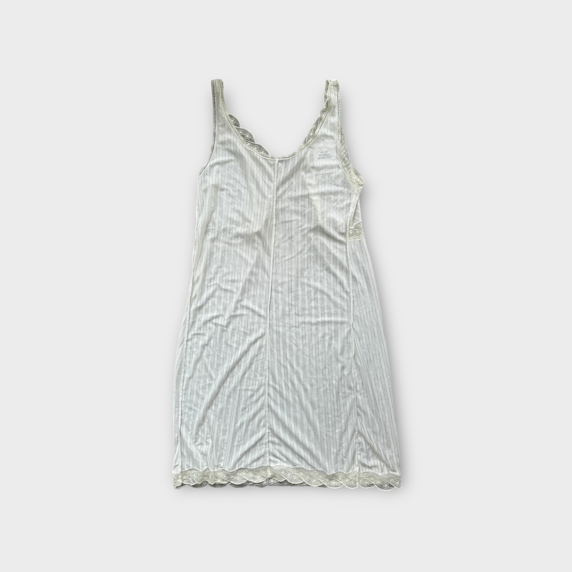 Vintage Pastel Yellow Lace-Trim Slip Dress image 2