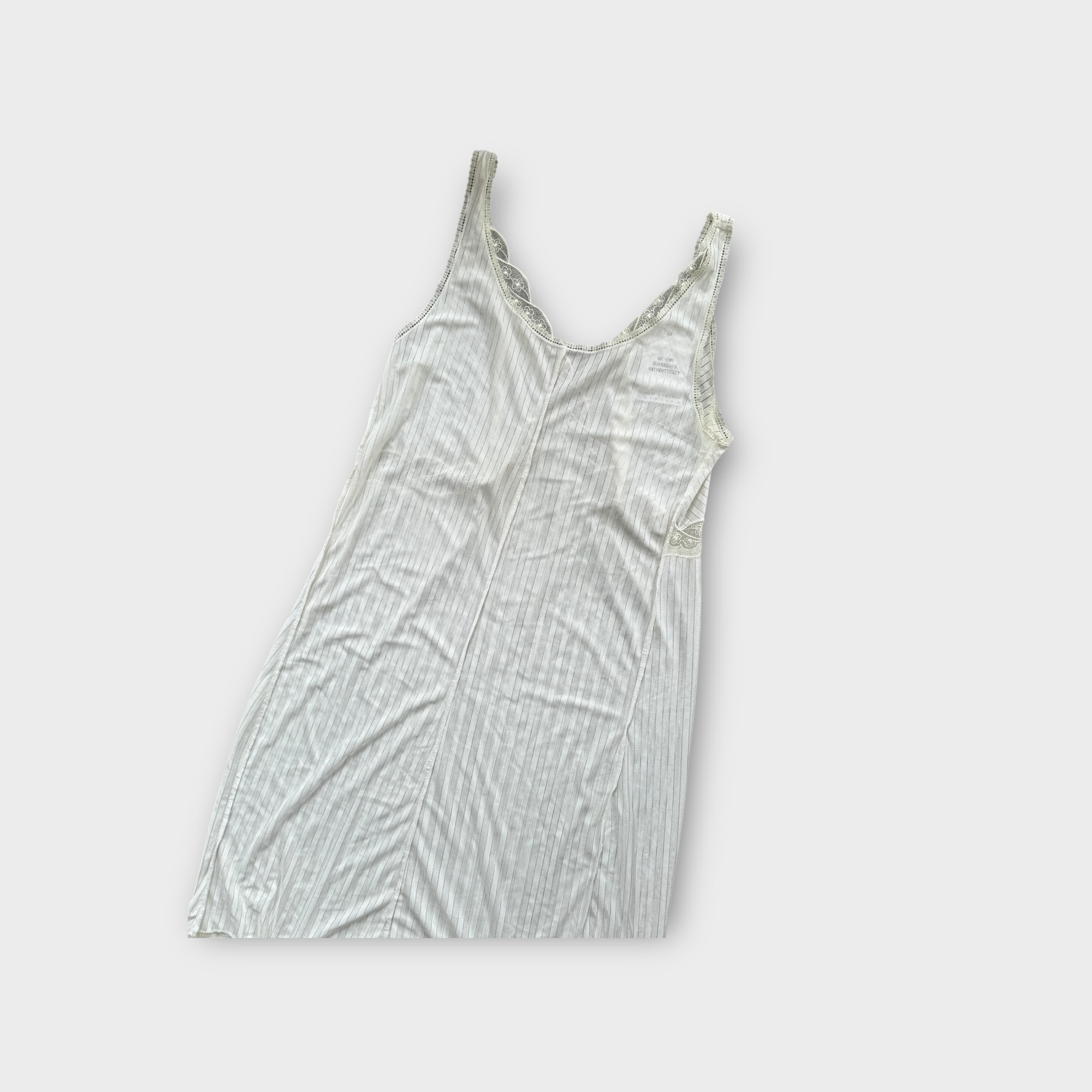Vintage Pastel Yellow Lace-Trim Slip Dress image 4
