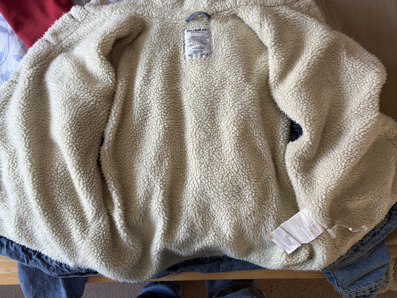 Pull&Bear Denim Jacket with Sherpa Collar image 5