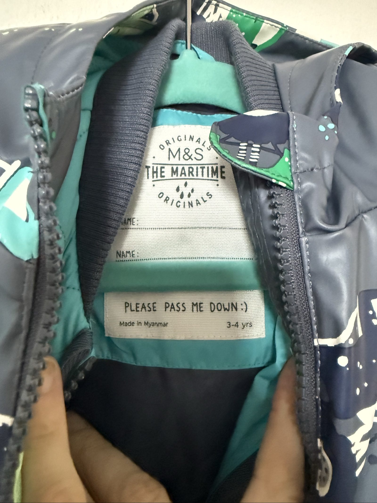 M&S Kids Waterproof Jacket 3-4 Yrs Truck Print image 2
