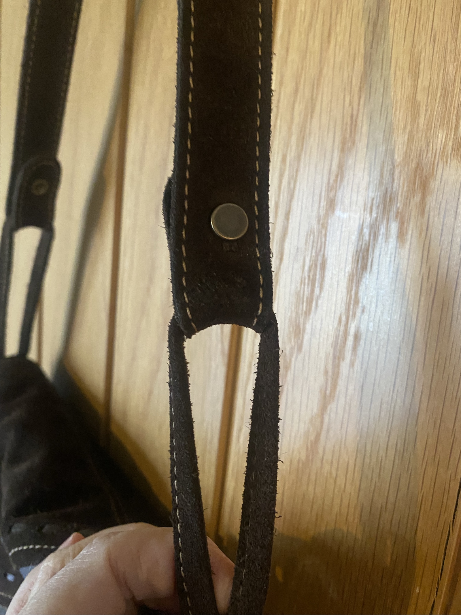 Fluxa Brown Suede Leather Patchwork Shoulder Bag