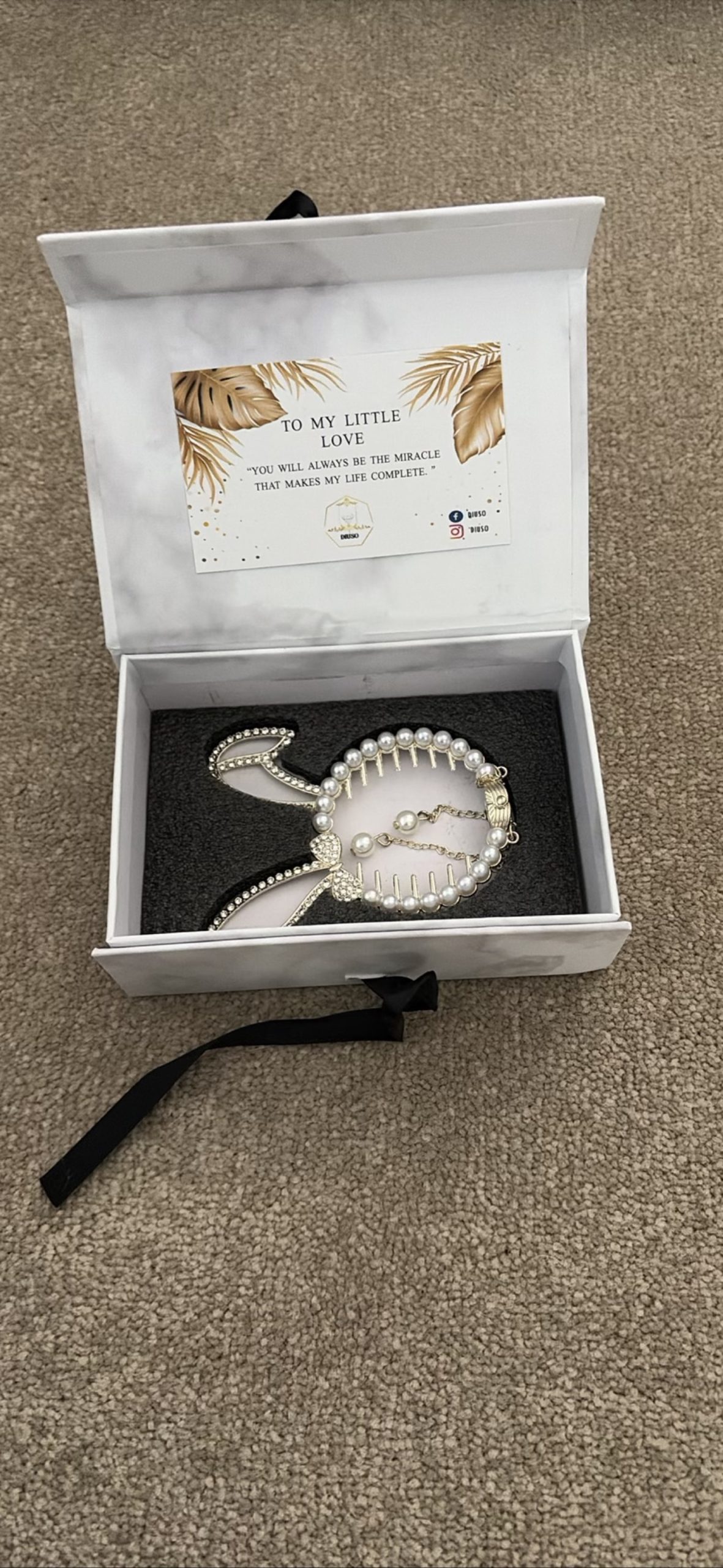 Pearl and Rhinestone Bunny Hair Accessory