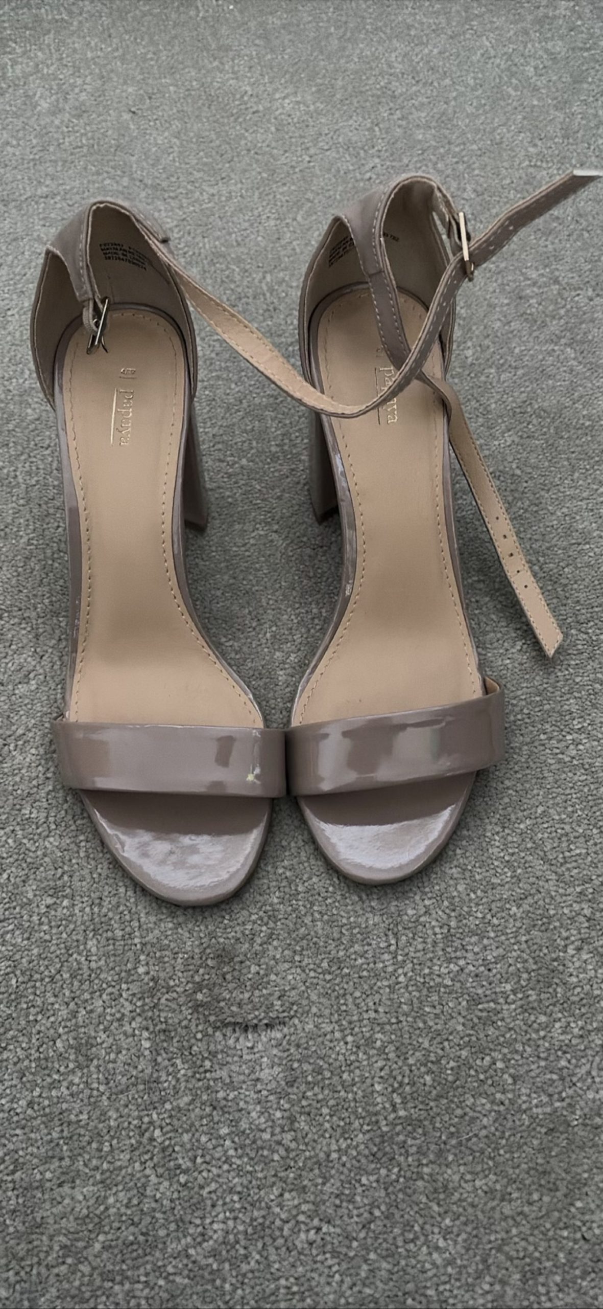 Papaya Nude Block Heel Sandals UK 4