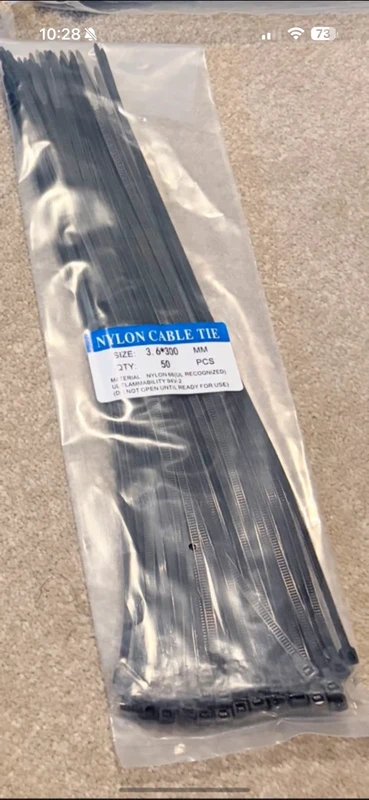 6 Inch Nylon Cable Ties Black 50 Pack