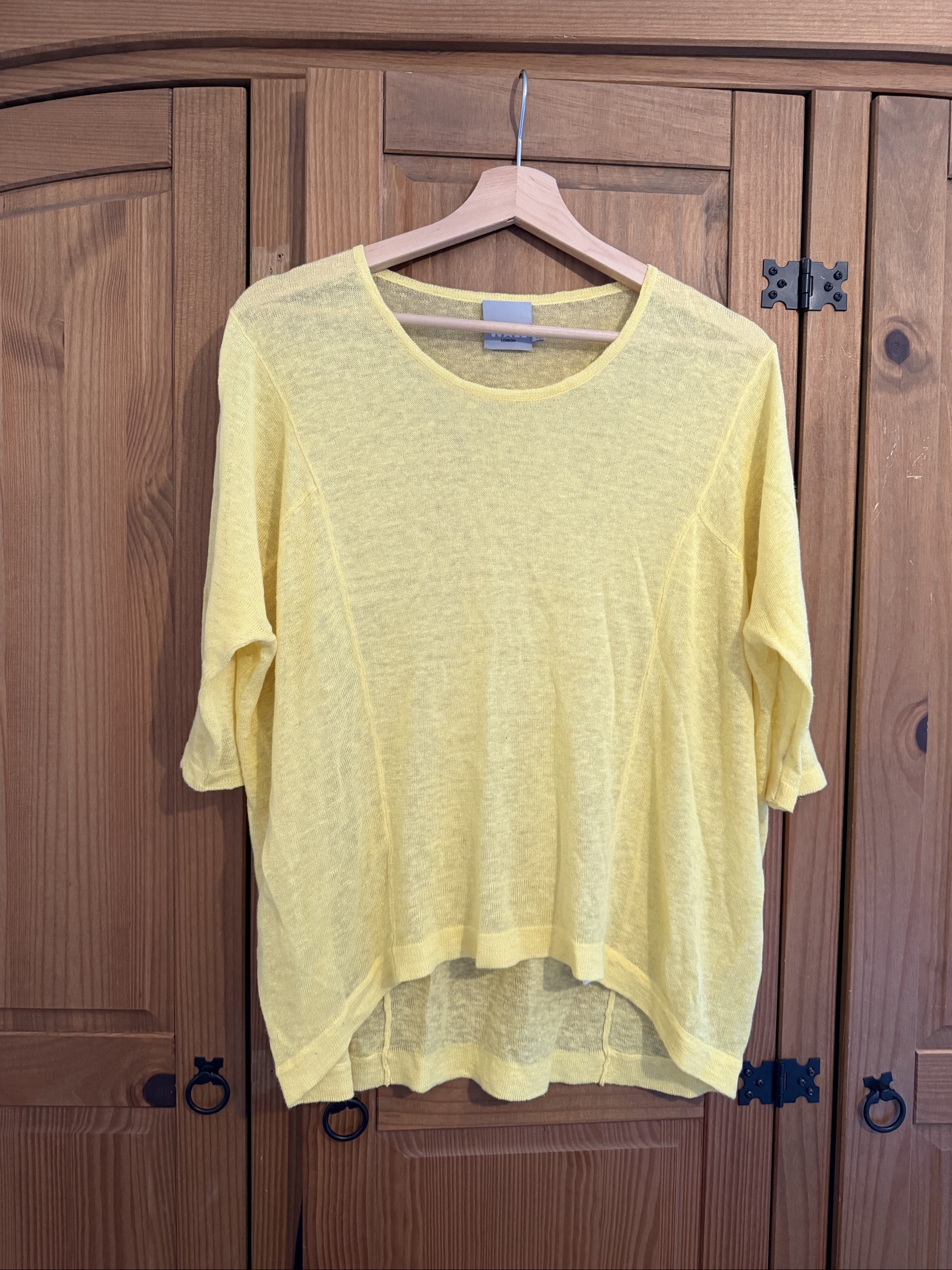 Wall London Yellow Linen blend Sweater top S/M