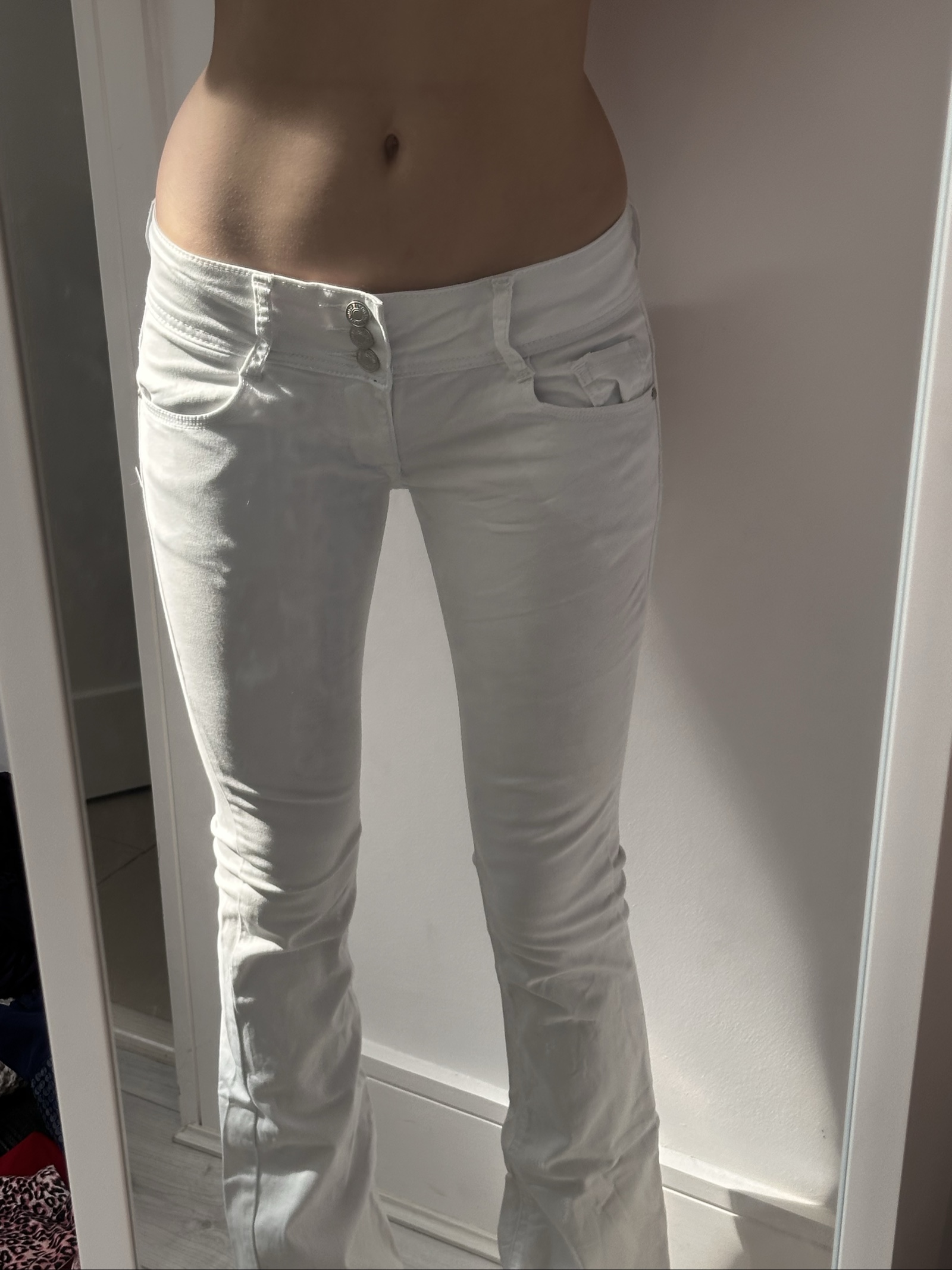 Pinko White Slim Fit Bootcut Trousers Size 36 image 2