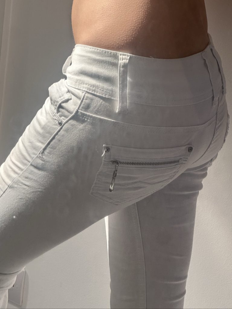 Pinko White Slim Fit Bootcut Trousers Size 36
