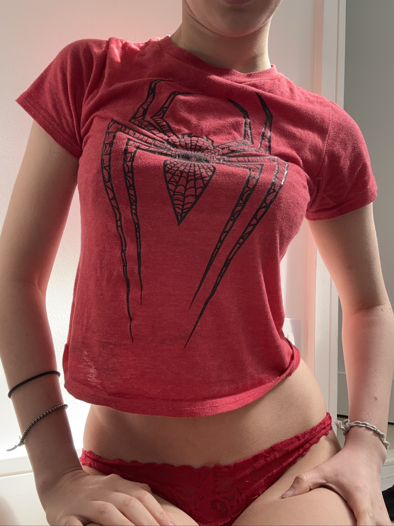 Marvel Spider-Man Red Crop T-Shirt Small