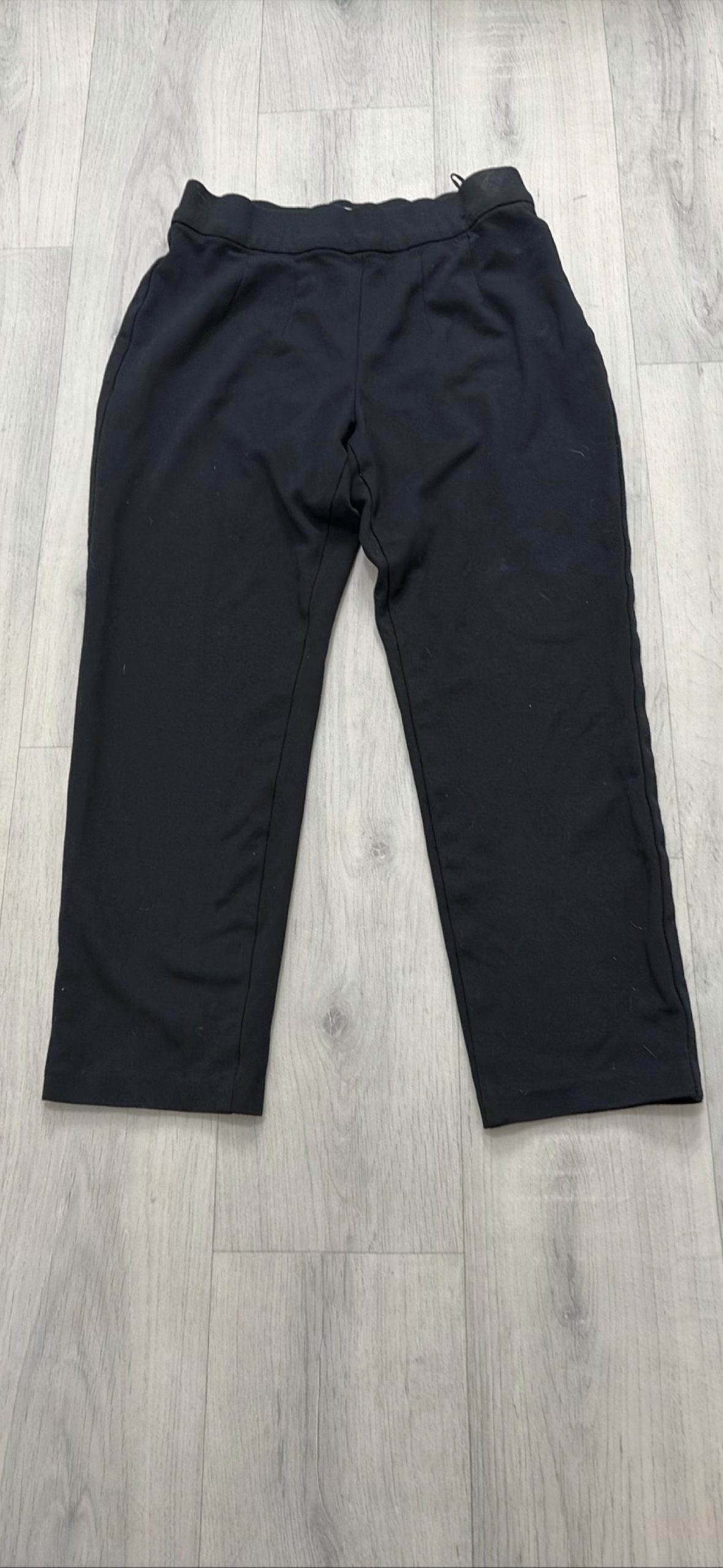 M&S Black Casual Cropped Trousers Size 10 Stretch Waist
