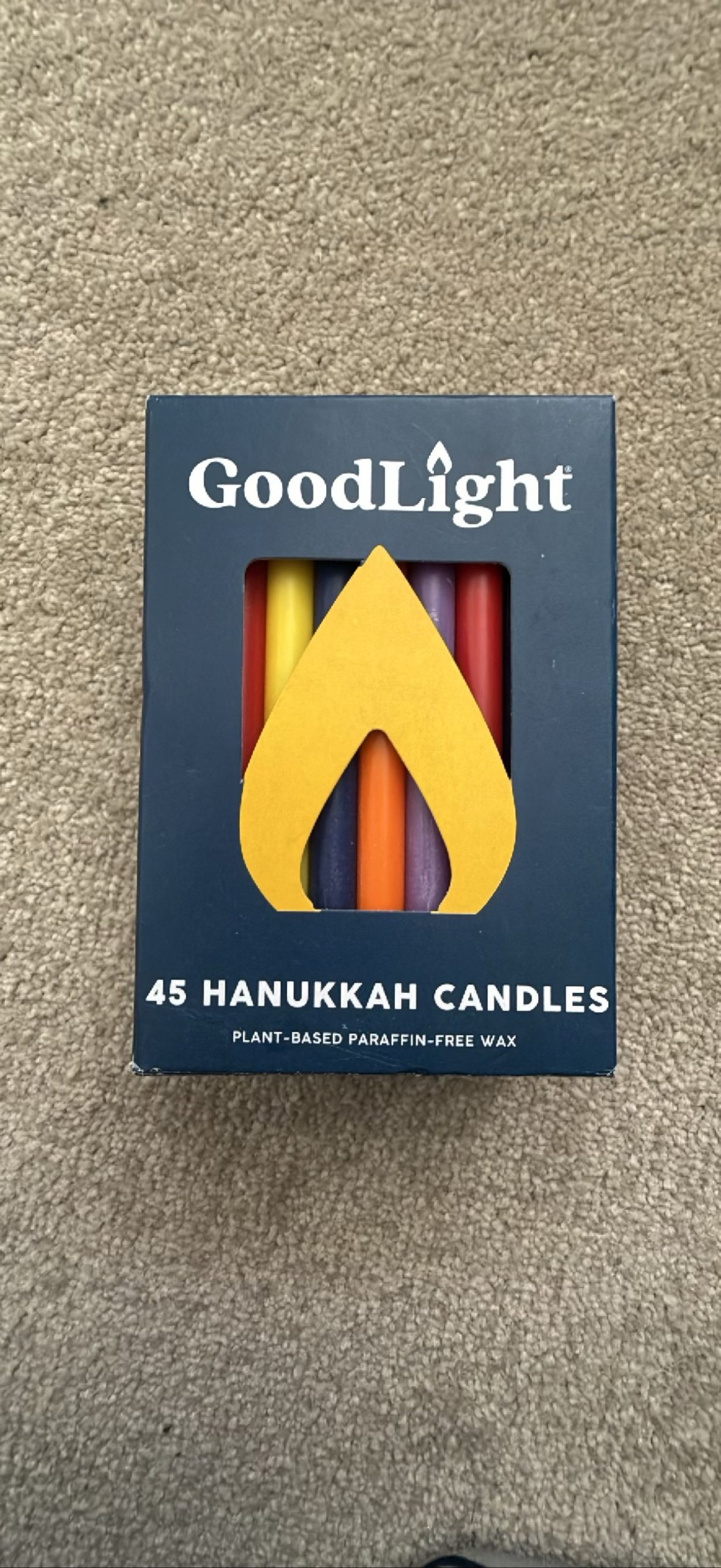 GoodLight 45 Hanukkah Candles Plant-Based Paraffin-Free Wax