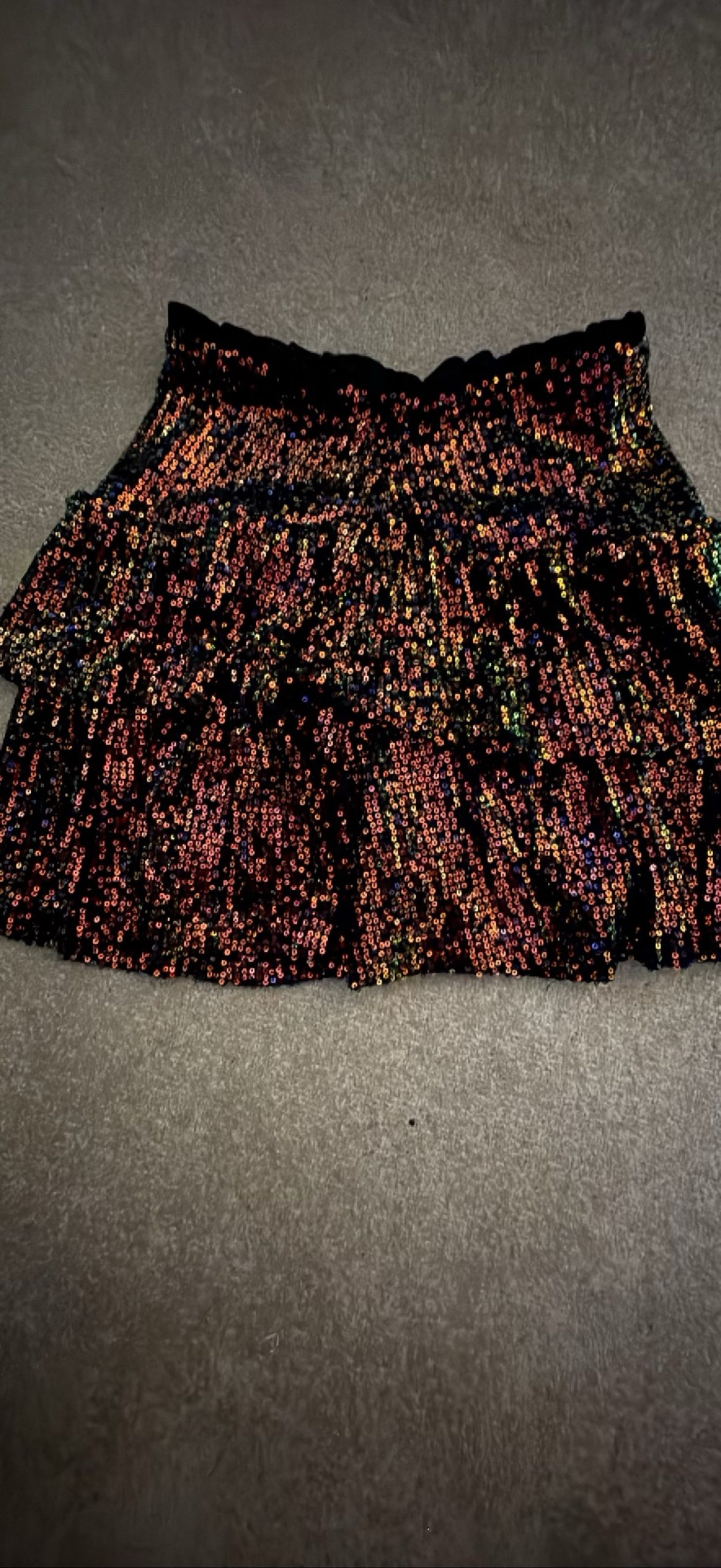 Black Sequin Embellished Party Skirt Size M image 4