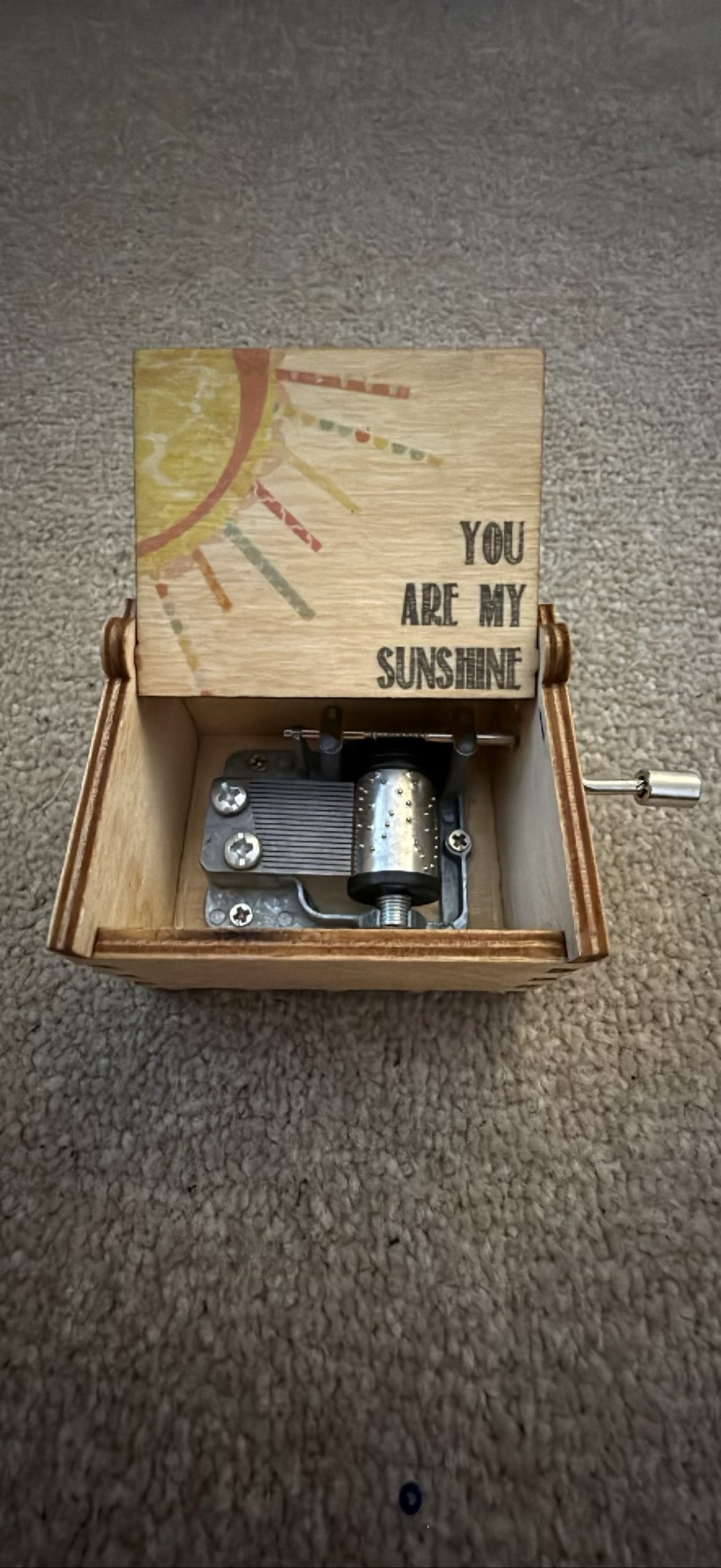 Wooden Hand Crank Music Box You Are My Sunshine