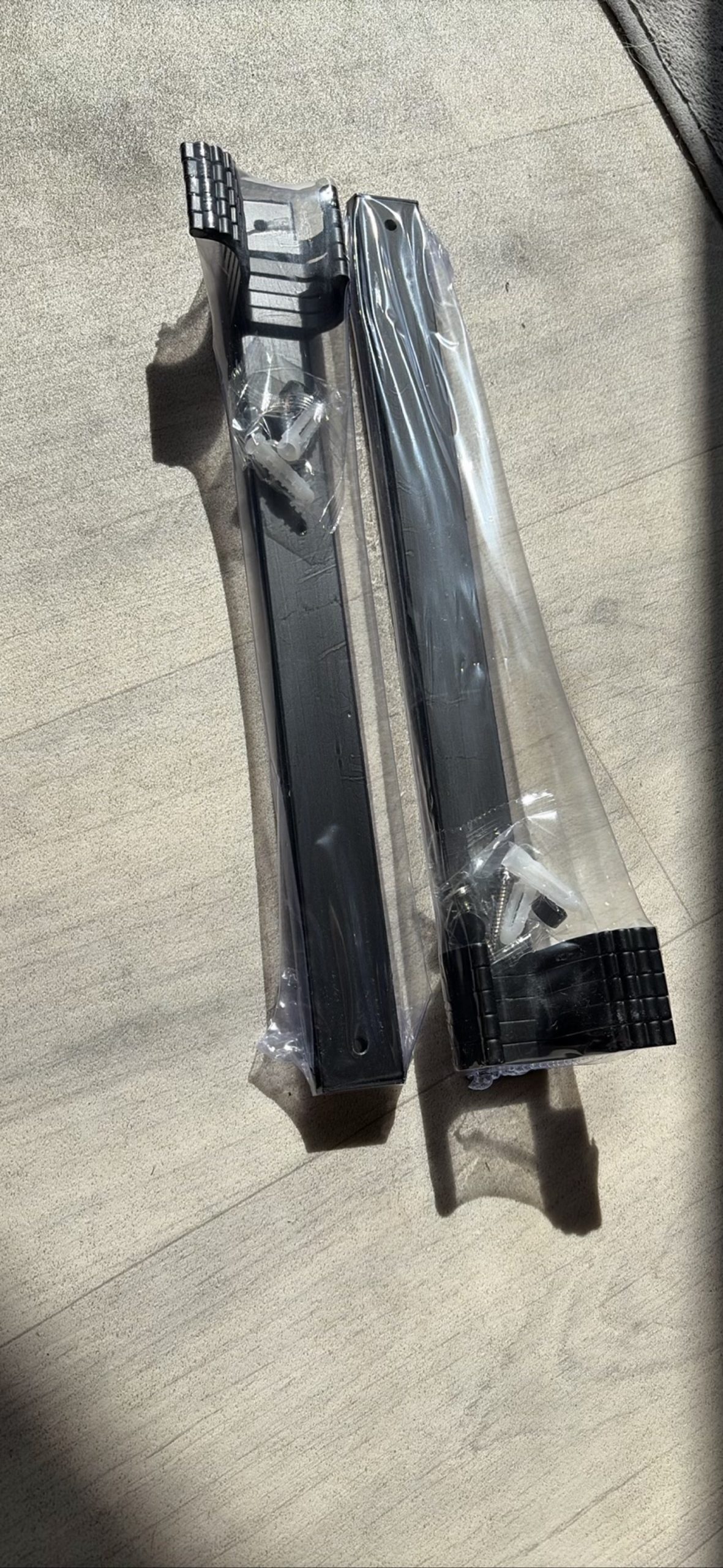 Pair of Black Wall Mounted Brackets with Screws