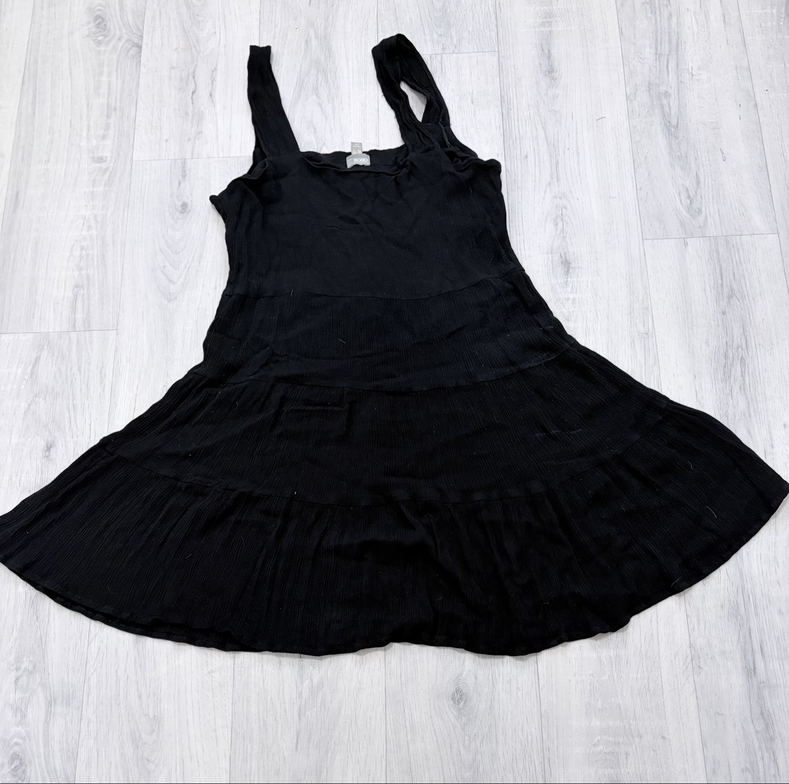 ASOS Black Button-Front Women's Dress Size 12 Lightweight Summer image 2