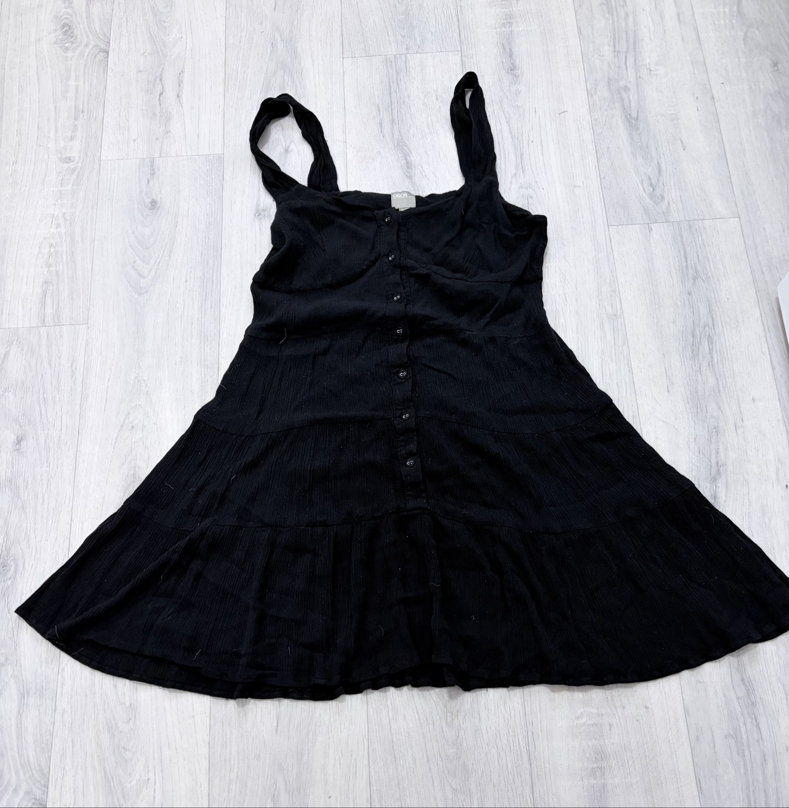 ASOS Black Button-Front Women's Dress Size 12 Lightweight Summer