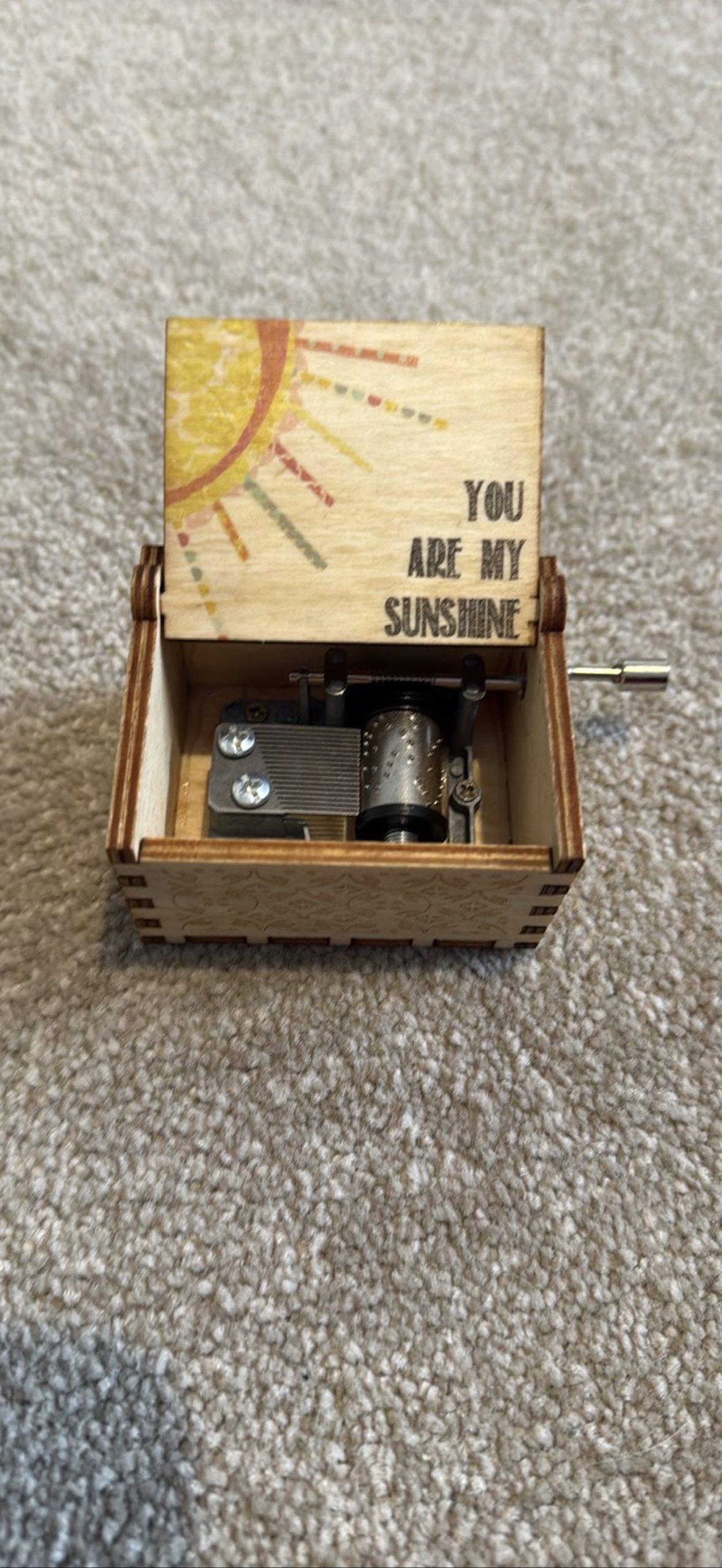 Wooden Hand Crank Music Box You Are My Sunshine
