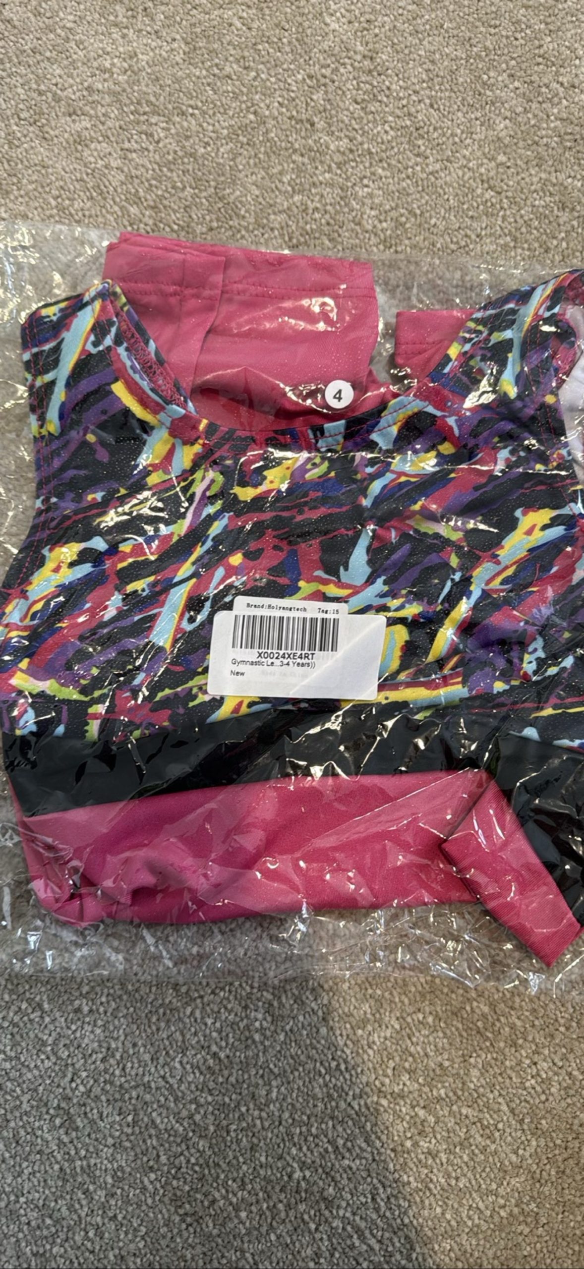 Sojernsports Kids Gymnastics Leotard Age 3-4 Years Colourful