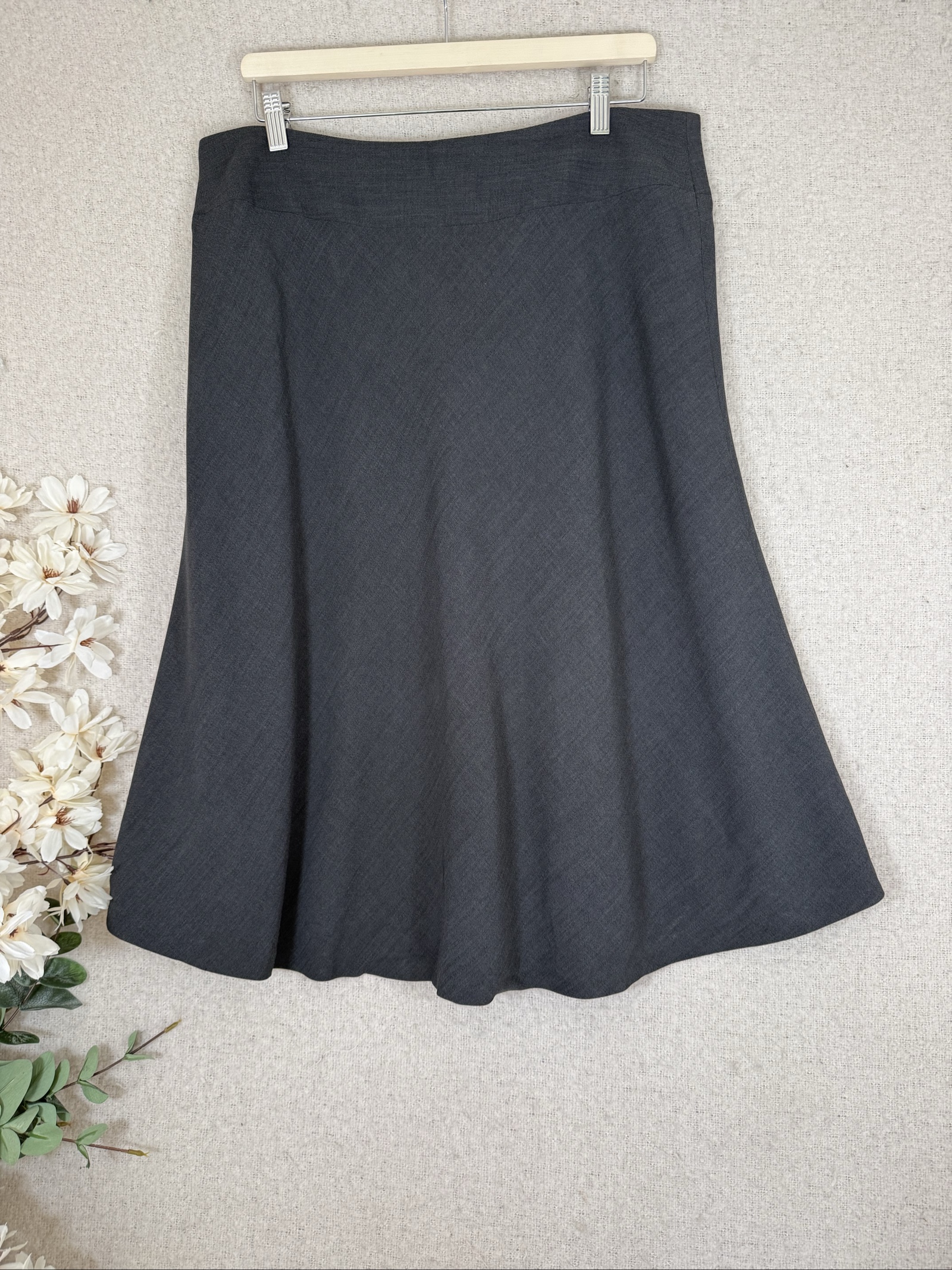 Jigsaw Grey Wool Blend Skirt Size 16 Flared