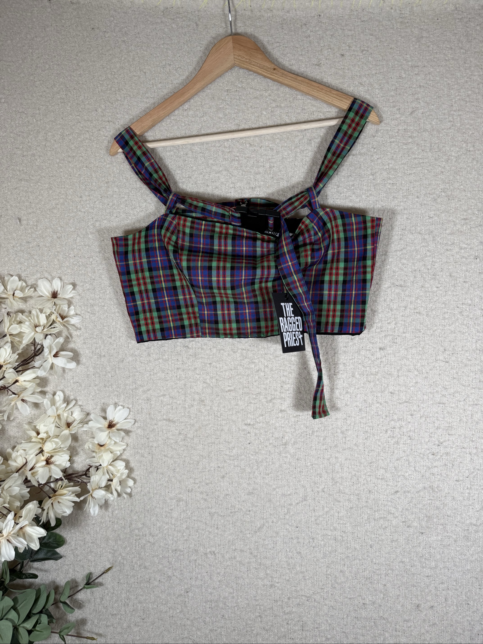 The Ragged Priest Crop Top M Checkered Pattern UK Made