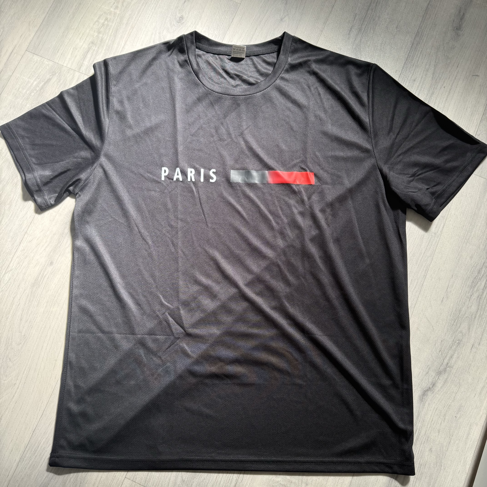 Black XL Paris Printed Sports T-Shirt