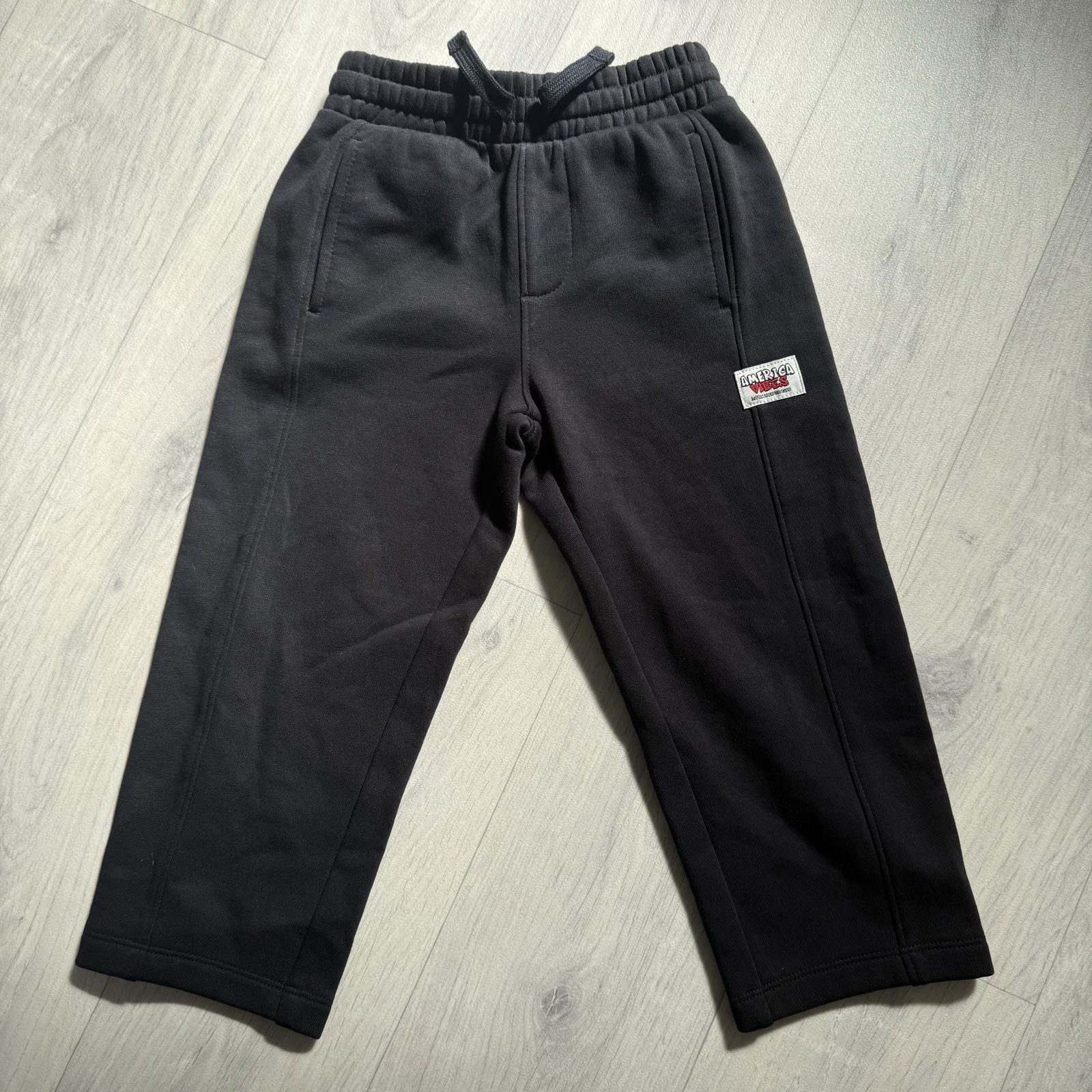 Kids Black Fleece Jogger Trousers Size 6