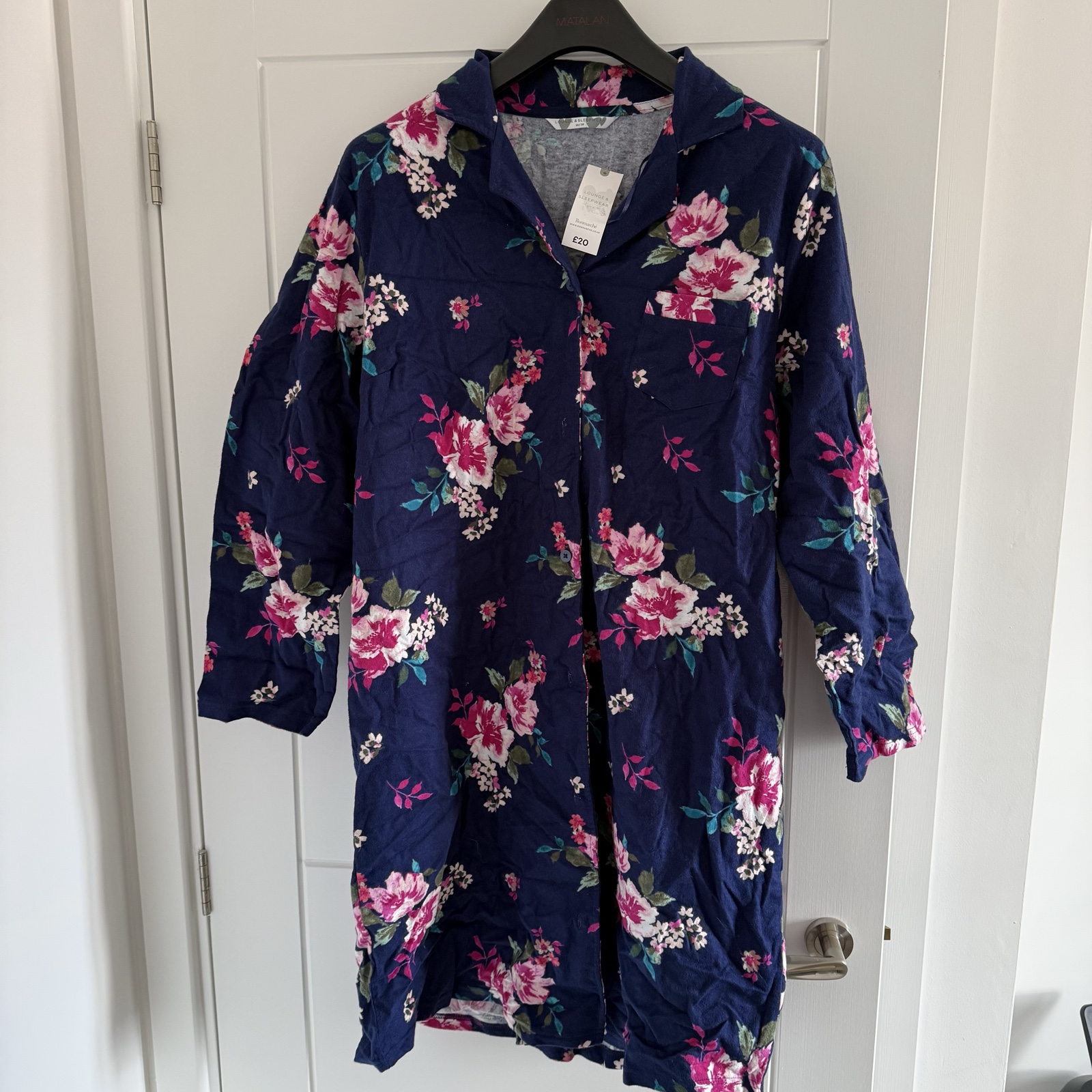Bonmarché Lounge & Sleepwear Floral Robe Navy 16/18