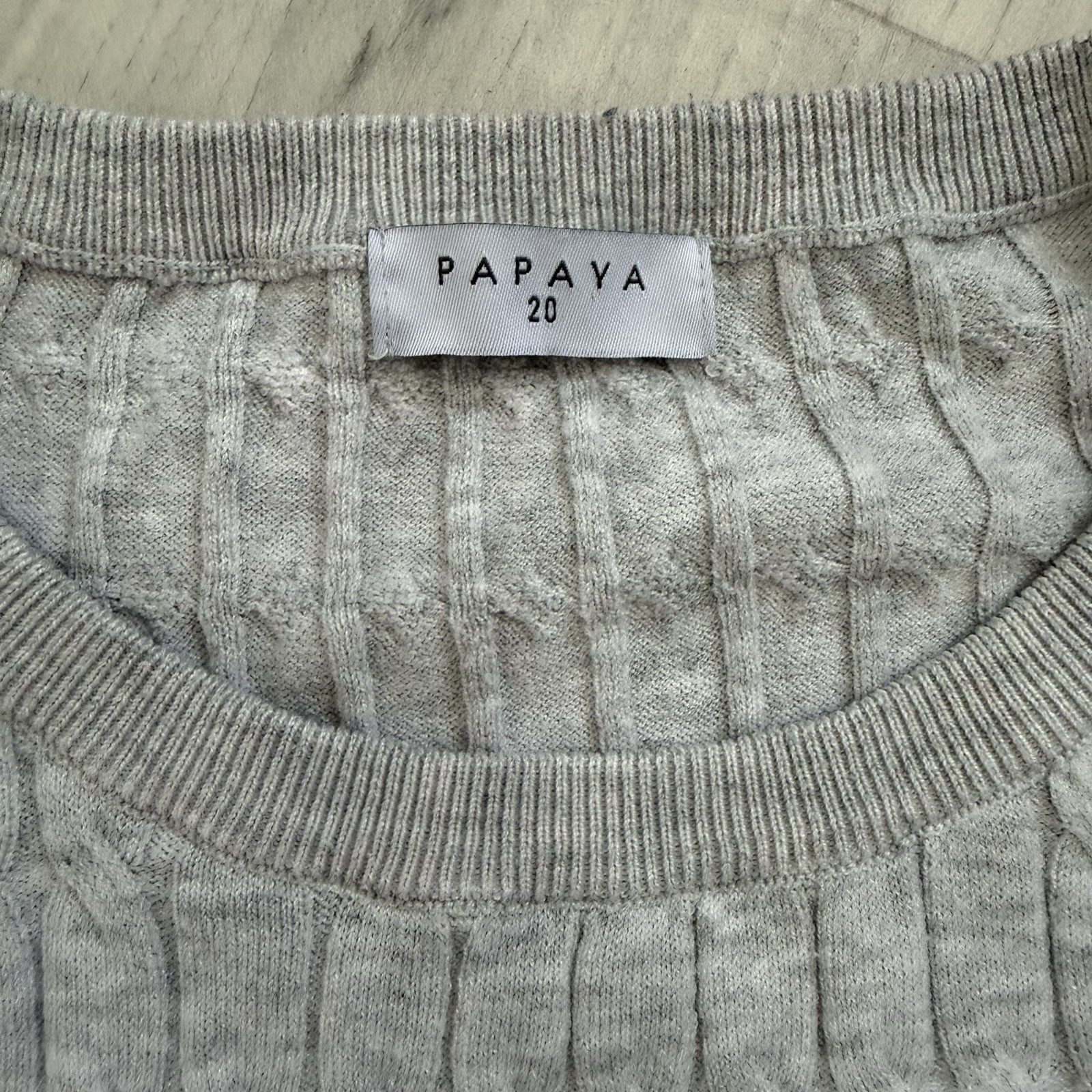 Papaya Women's Grey Knit Sweater Size 20 Cable Pattern image 2