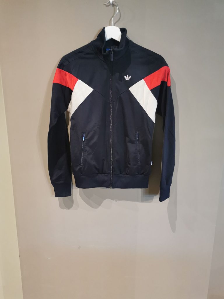 Adidas Womens Tracksuit Top Jacket UK 10 Small Navy Blue Colourblock
