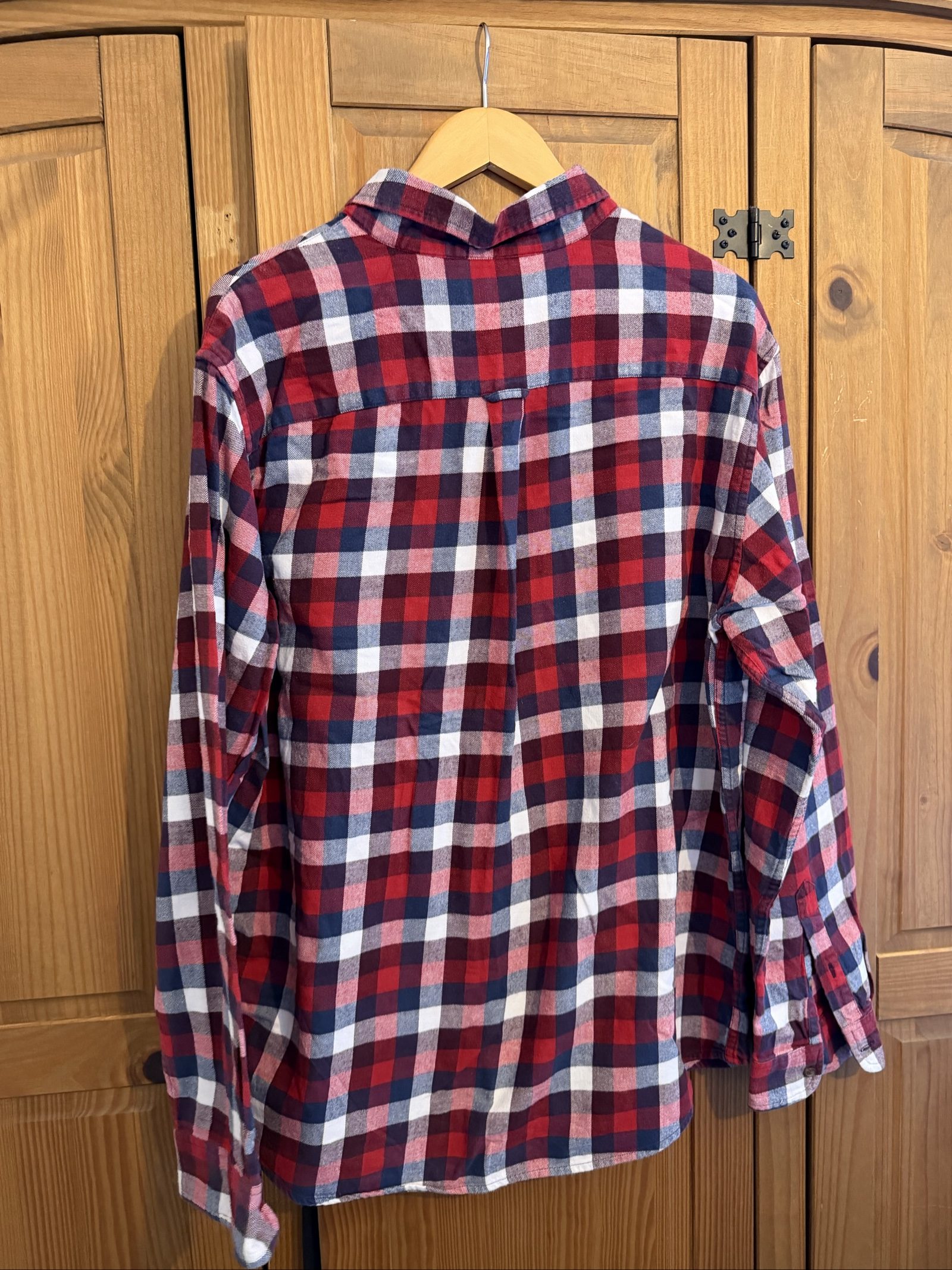 Chaps Men's XL Red Blue Check flannel Cotton Shirt image 2