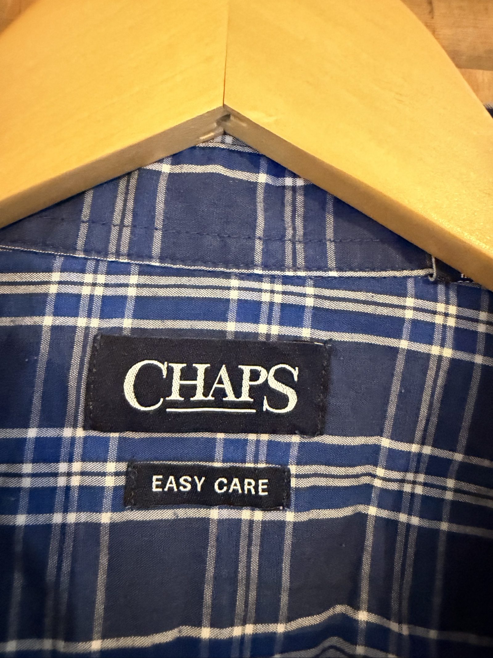 Chaps Men's Blue Checked long sleeved Shirt L Cotton image 4