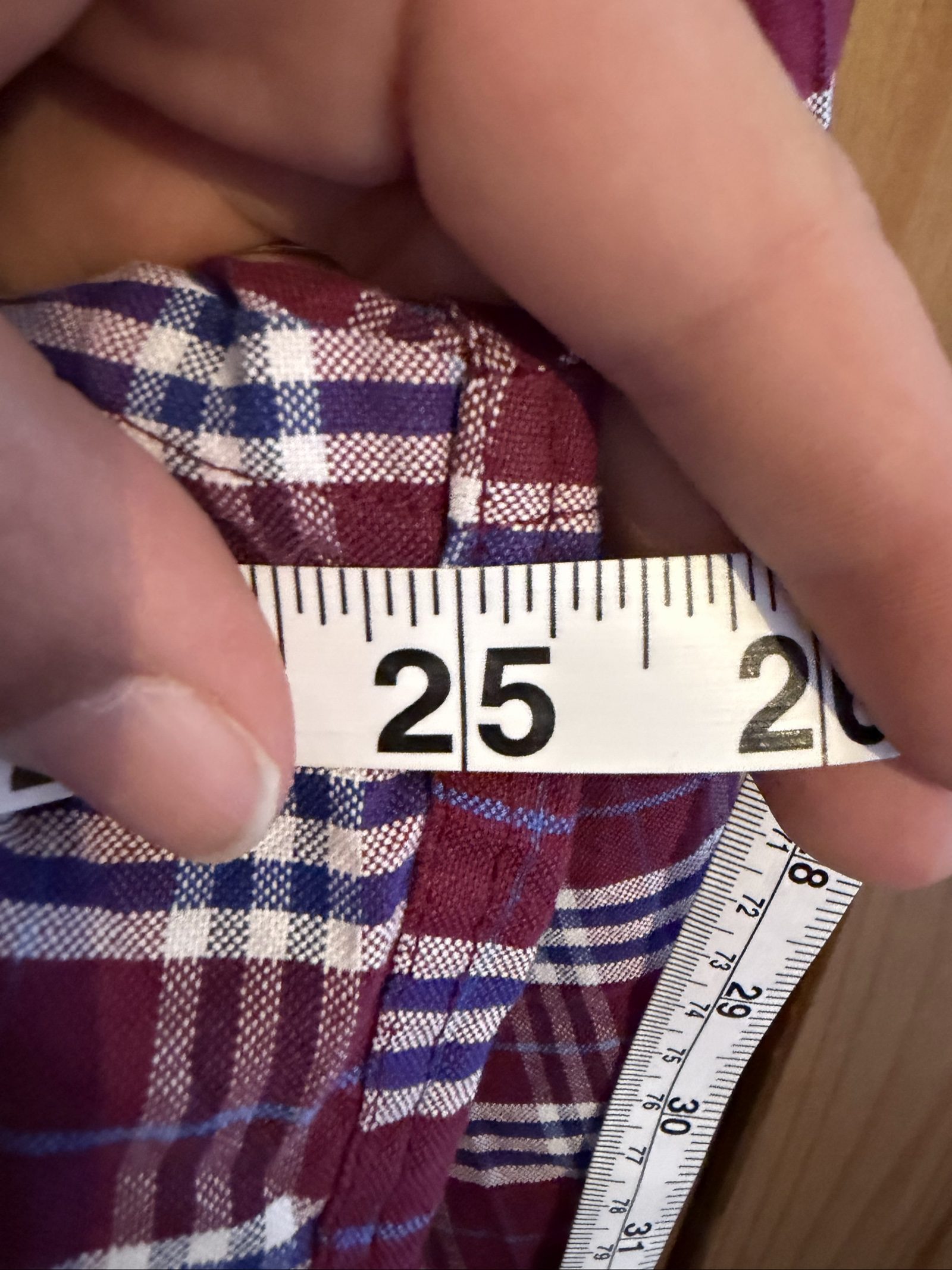 Chaps Men's Classic Fit Shirt Size 17.5 Burgundy Check image 5
