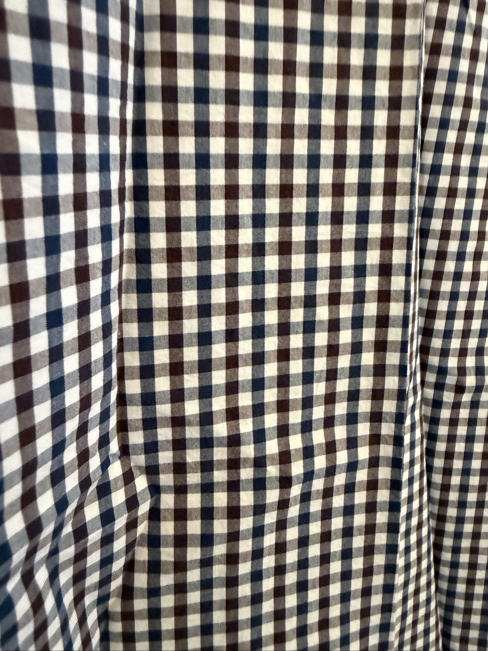 Next Men's Large Navy Burgundy Check Shirt Button-Down Collar image 4