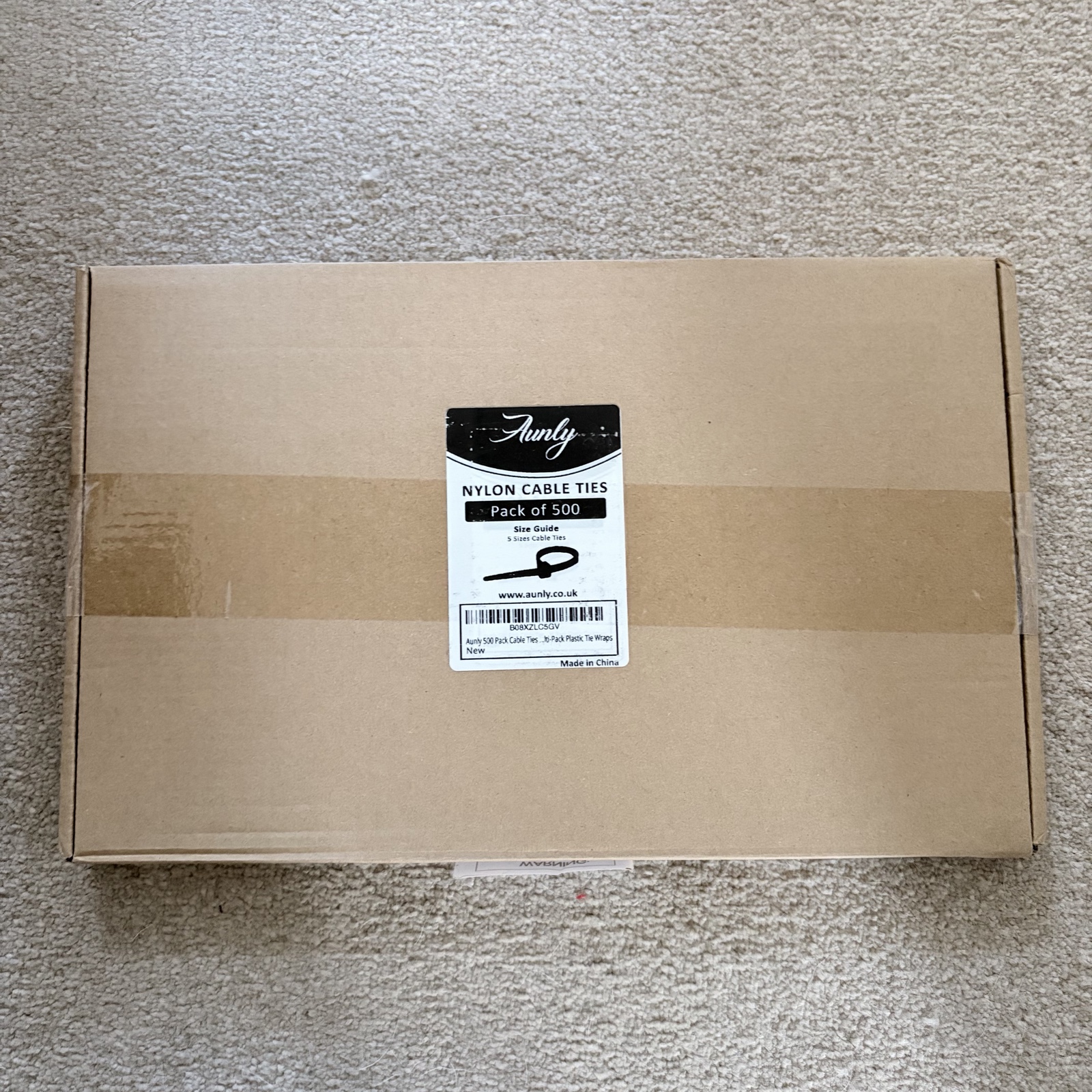 Aunly Black Nylon Cable Ties Pack of 500 Mixed Sizes