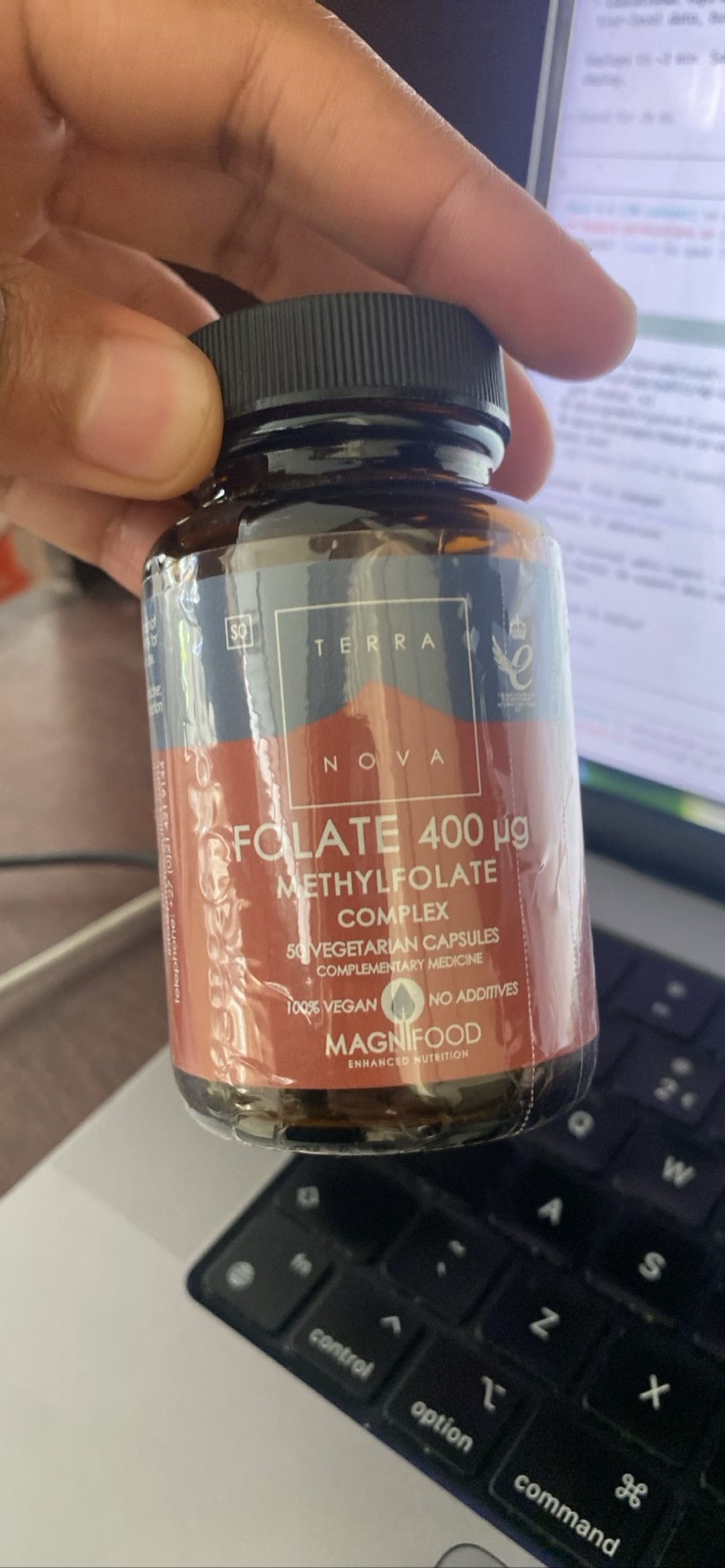 Terra Nova Red Folate 400 µg Methylfolate Capsules 50 Vegan