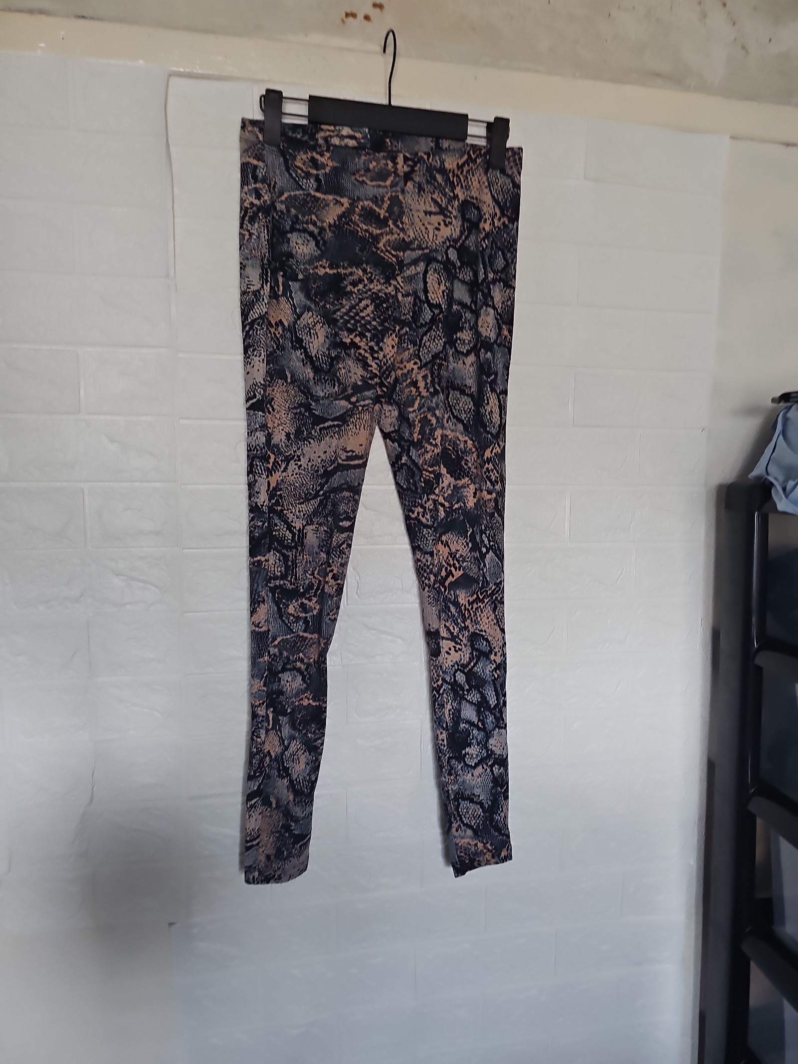 Animal Print Women's Leggings Black, Beige & Brown Medium