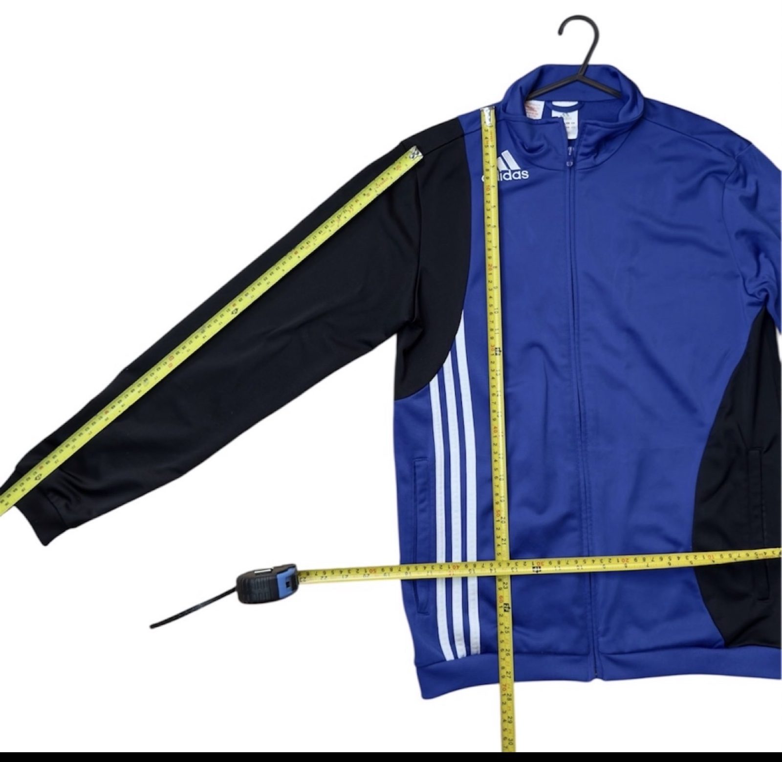 Adidas Track Jacket Mens XL Blue Black Full Zip Sports Training Top image 6