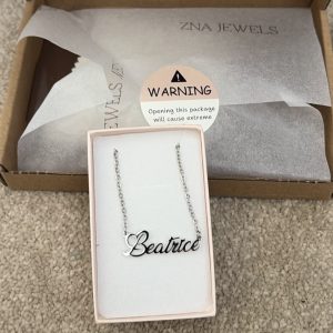 ZNA Jewels Silver Beatrice Name Necklace