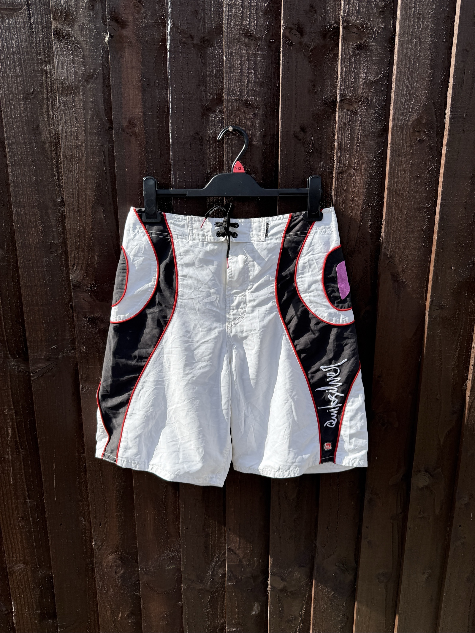 Quiksilver Vintage White & Black Board Shorts